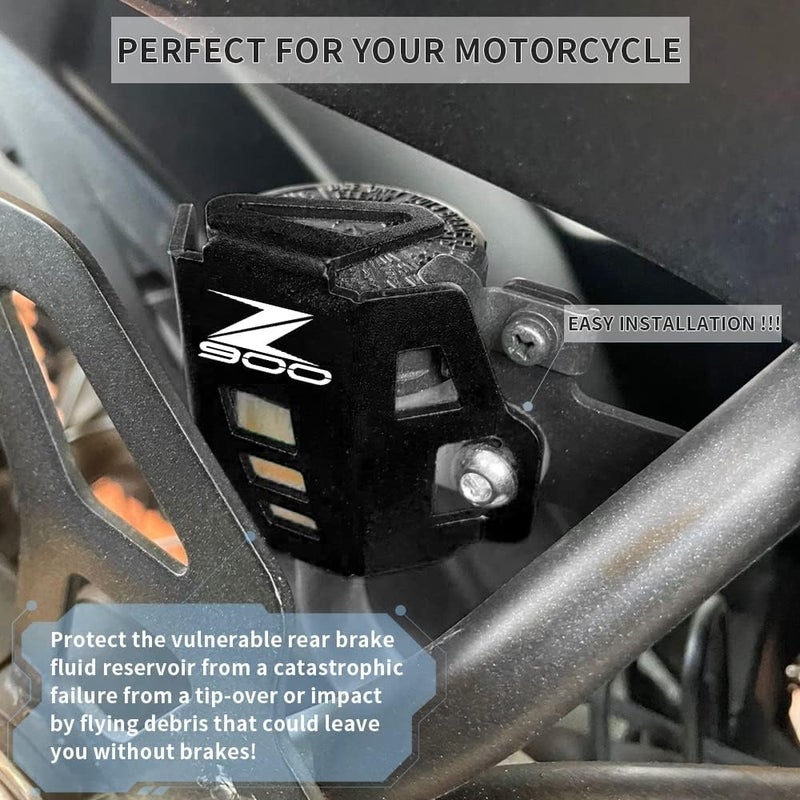 velospeed For Z900 2017-2023 Motorcycle Rear Brake Pump Fluid Tank Oil Cup Reservoir Guard Cover Protector z 900 Accessories Color Black - Image 2